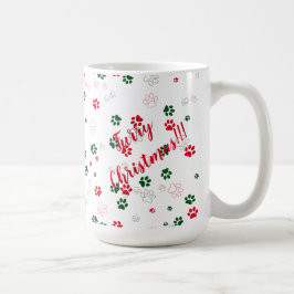 犬の足の毛皮のクリスマス コーヒーマグカップ