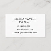 犬の足の白黒水玉模様名刺 名刺 (裏面)