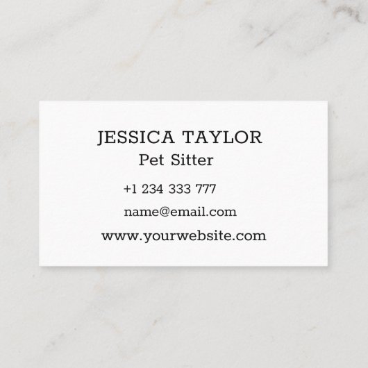 犬の足の白黒水玉模様名刺 名刺 (裏面)