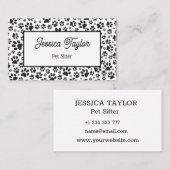 犬の足の白黒水玉模様名刺 名刺 (正面/裏面)