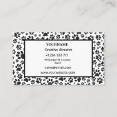 犬の足の白黒水玉模様名刺 名刺 (裏面)