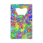 犬の足の跡が一面に広がっている クレジットカード栓抜き (正面)