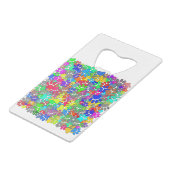 犬の足の跡が一面に広がっている クレジットカード栓抜き (裏面アングル)