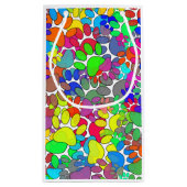 犬の足の跡が一面に広がっている スモールペーパーバッグ (裏面)