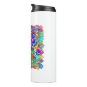 犬の足の跡が一面に広がっている タンブラー (回転右)