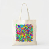 犬の足の跡が一面に広がっている トートバッグ (正面)