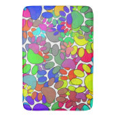 犬の足の跡が一面に広がっている バスマット (正面縦)