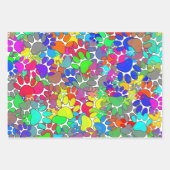 犬の足の跡が一面に広がっている ラッピングペーパーシート (正面3)