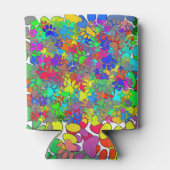 犬の足の跡が一面に広がっている 缶クーラー (裏面)