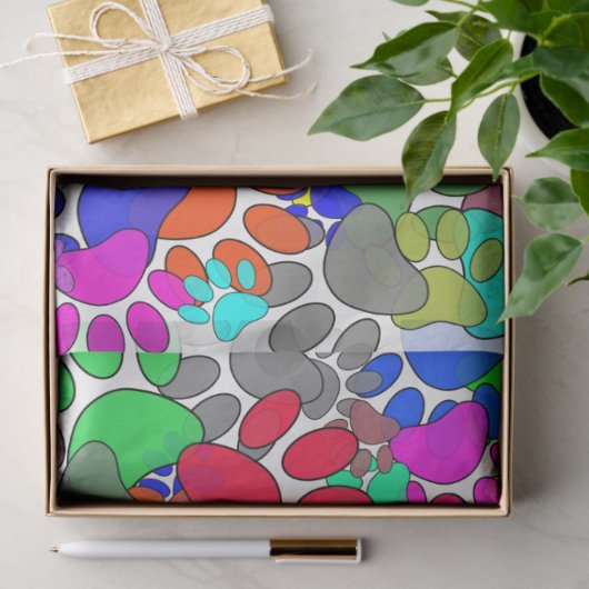 犬の足の跡が一面に広がっている 薄葉紙 (ギフト)