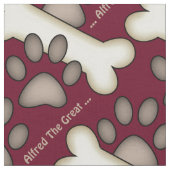 犬の足はカスタムなイヌ科動物を印刷し、骨を抜きます ファブリック (クローズアップ)