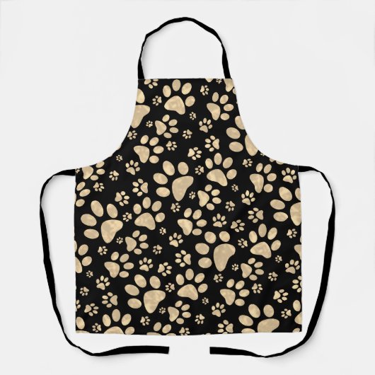 犬の足はセピアをプリント エプロン (正面)