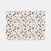 犬の足はパターンを印刷します フリースブランケット (正面(横))
