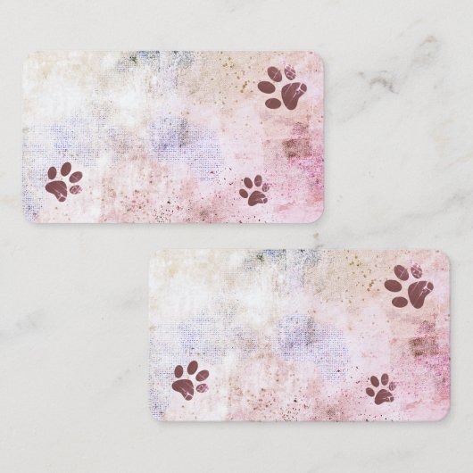 犬の足は水の色を印刷する(ばちゃばちゃ)跳ねる絵を描デザイン 名刺 (正面/裏面)