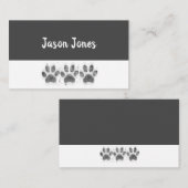 犬の足は灰色と白を印はっきりしたカスタム刷 名刺 (正面/裏面)