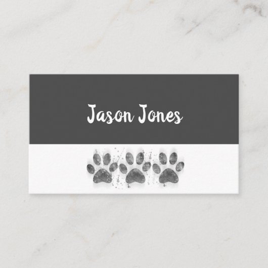 犬の足は灰色と白を印はっきりしたカスタム刷 名刺 (正面)