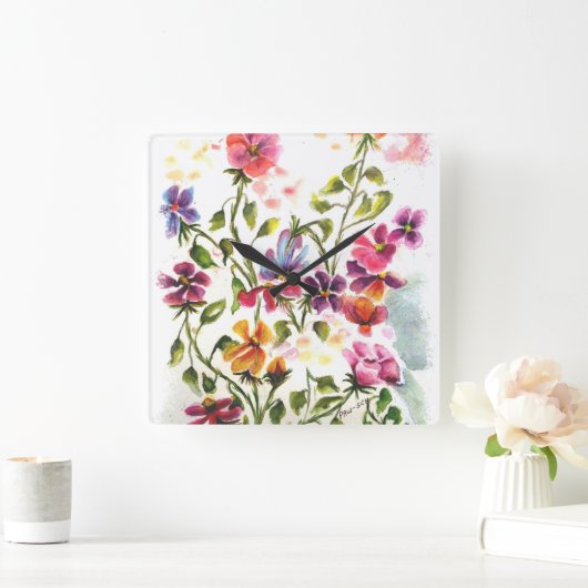 犬の足は秘密の天使を印刷 スクエア壁時計 (ホーム)