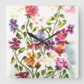 犬の足は秘密の天使を印刷 スクエア壁時計 (正面)