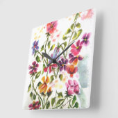 犬の足は秘密の天使を印刷 スクエア壁時計 (傾斜)