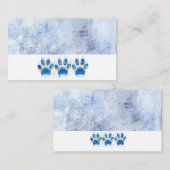 犬の足は青と白の水の色を印刷デザイン 名刺 (正面/裏面)