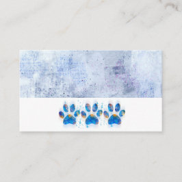 犬の足は青と白の水の色を印刷デザイン 名刺