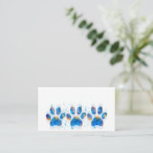 犬の足は青と白の水の色を印刷デザイン 名刺 (スタンド正面)