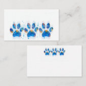 犬の足は青と白の水の色を印刷デザイン 名刺 (正面/裏面)