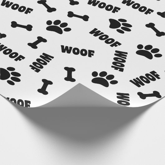犬の足は骨と骨を印刷カスタムする ラッピングペーパー (角)