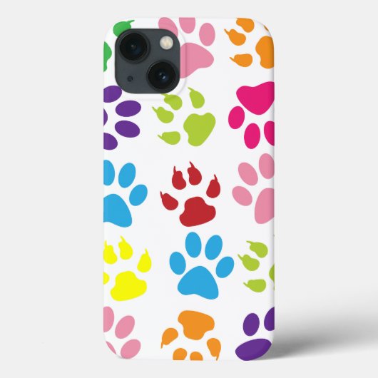 犬の足カラフル跡 Case-Mate iPhoneケース (裏面)