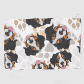 犬の足パターンバーニーズ・マウンテン・ドッグ ゴルフタオル (横)