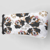 犬の足パターンバーニーズ・マウンテン・ドッグ ゴルフヘッドカバー (正面)