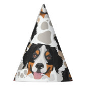 犬の足パターンバーニーズ・マウンテン・ドッグ パーティーハット (左)