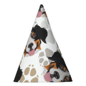 犬の足パターンバーニーズ・マウンテン・ドッグ パーティーハット (右)