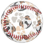 犬の足パターン英語ブルドッグ ソフトボール (正面左)