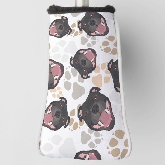 犬の足パターン(犬)スタッフォードのブルテリア ゴルフヘッドカバー (回転90)