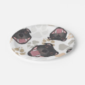 犬の足パターン(犬)スタッフォードのブルテリア ペーパープレート (アングル)