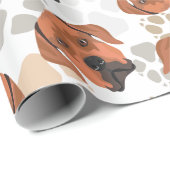 犬の足パターンRhodesian Ridgeback ラッピングペーパー (ロールコーナー)
