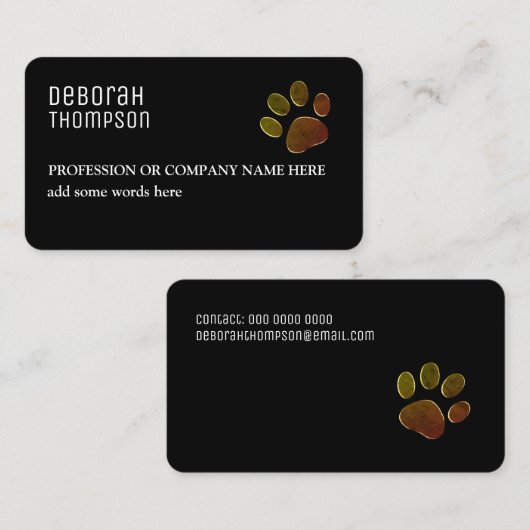 犬の足ペットの名刺 名刺 (正面/裏面)