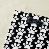 犬の足動揺して白黒動物愛好家 ビーチタオル (インサイチュ)