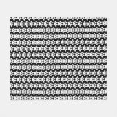 犬の足動揺して白黒動物愛好家 フリースブランケット (正面(横))