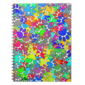 犬の足跡がたくさんあるデザイン ノートブック (正面)