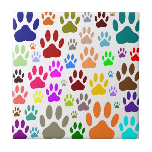 犬の足跡が全体に タイル (正面)