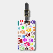 犬の足跡が全体に ラゲッジタグ (正面縦)