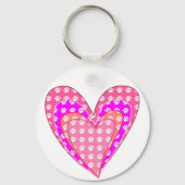 犬の足跡とピンクのハート キーホルダー (裏面)