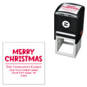 犬の足跡と名前 住所のクリスマス セルフインキングスタンプ (インサイチュ)