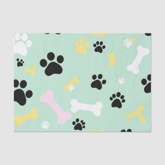 犬の足跡と骨のパターン 薄葉紙 (正面)