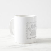 犬の足跡のカットアウト コーヒーマグカップ (正面左)