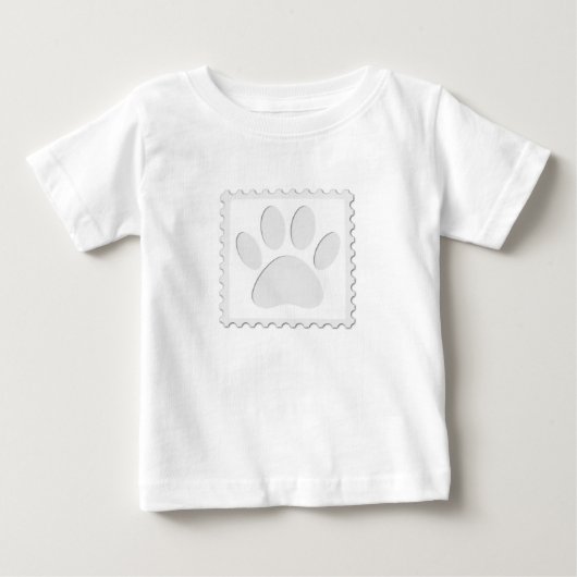 犬の足跡のカットアウト ベビーTシャツ (正面)