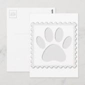 犬の足跡のカットアウト ポストカード (正面/裏面)