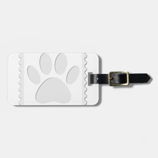 犬の足跡のカットアウト ラゲッジタグ (正面横)